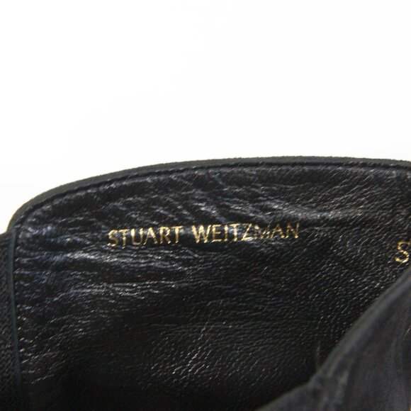Stuart Weitzman Knee High Boots sz 7 Women Black Suede Heel Pull on Livia - Picture 4 of 16